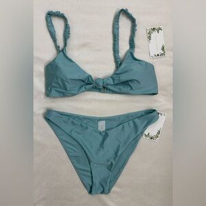 Chelsea & Violet XL 2-Piece Aqua Swim Set with Knot Detail